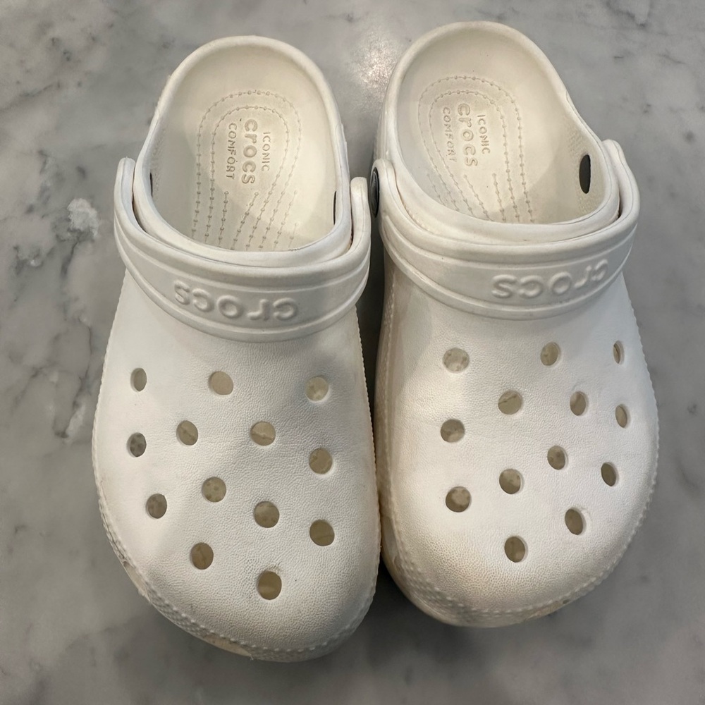 Crocs Kids Classic White Clogs size 13
